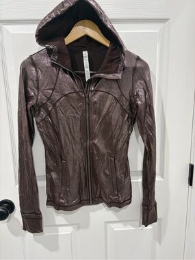 lululemon athletica Shimmery Chocolate Brown Hooded Zip Jacket